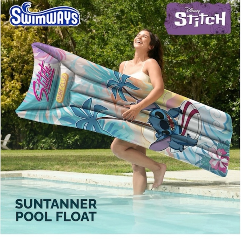 SwimWays - Disney Stitch Suntanner Pool Float, for Adults and Teens Ages 14 & up